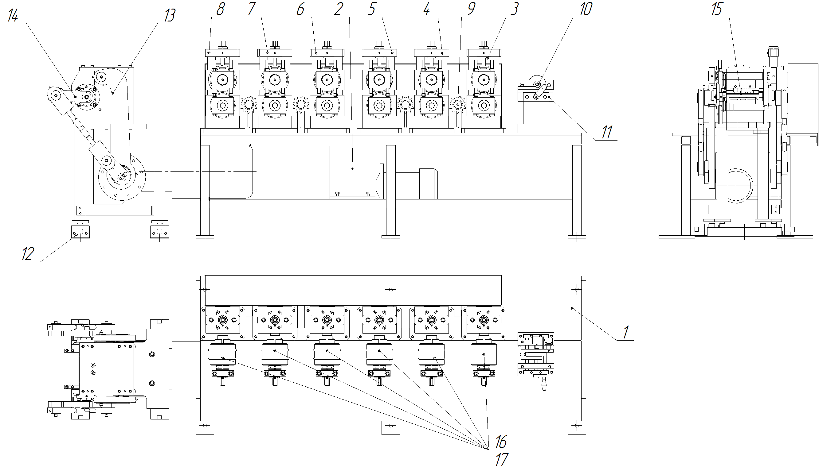 Общий вид автомата АЛ95-У с обозначением составных частей